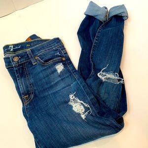 7 for all mankind distressed skinny jeans - 26